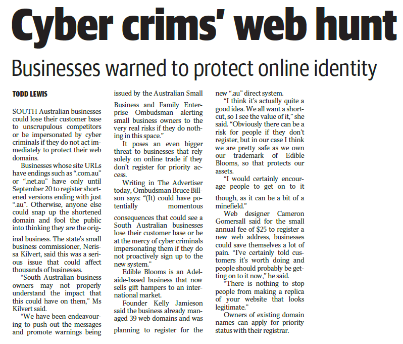 Cyber crims' web hunt - Businesses warned to protect online identity