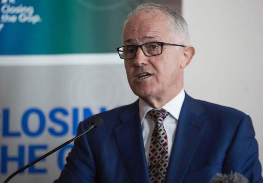 Former Prime Minister Malcolm Turnball wearing a Kirrikin tie