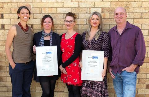 L-R: Kathy Coghlan-McLean, Elyse Knowles, Kylie Fuad, Gabby Watson and Nick Fuad, Aussies House Sitters