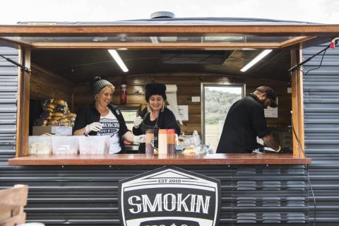 L-R Laticia Crawford, Allison Smith, Brody Crawford, Smokin' Bro & Co