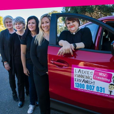L-R: Jan Maybir, Elizabeth Cattoen, Melisa Prieto, Zoe Vayanos & Maria Xynias from Ladies Running Errands