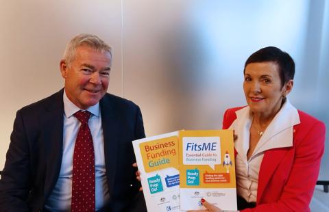 on left: Peter Langham, CEO of Scottish Pacific Business Finance, on right: Kate Carnell the Australian Small Business and Family Enterprise Ombudsman