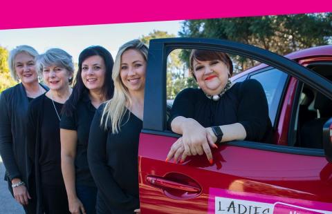 L-R: Jan Maybir, Elizabeth Cattoen, Melisa Prieto, Zoe Vayanos & Maria Xynias from Ladies Running Errands