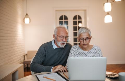 Older couple on computer